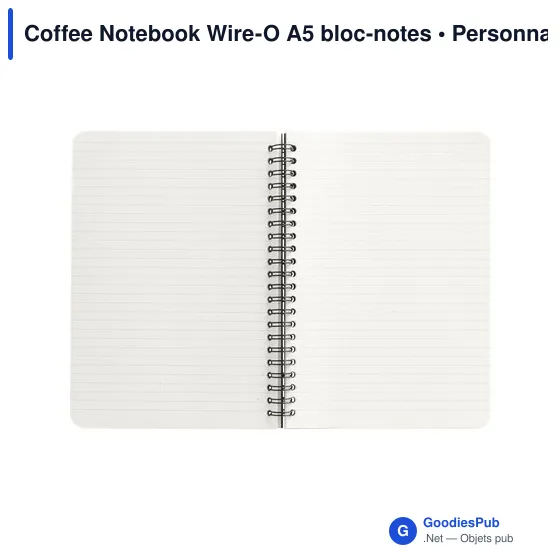 Carnet A5 personnalisable en marc de café avec logo - Image 2