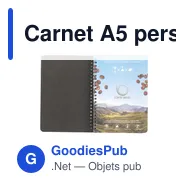 Carnet A5 personnalisable en marc de café avec logo - Miniature 3
