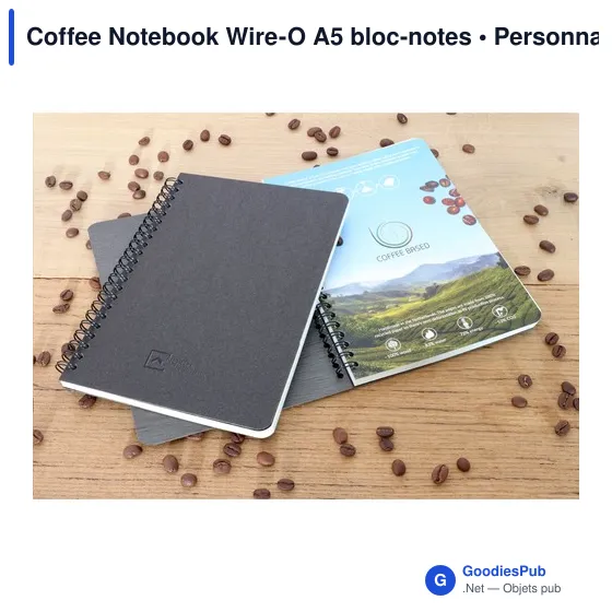 Carnet A5 personnalisable en marc de café avec logo - Image 4