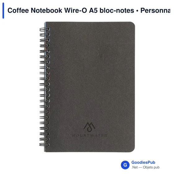 Carnet A5 personnalisable en marc de café avec logo - Image 5