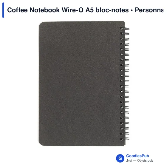 Carnet A5 personnalisable en marc de café avec logo - Image 6
