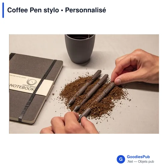 Stylo à bille personnalisable en marc de café avec logo - Image 2