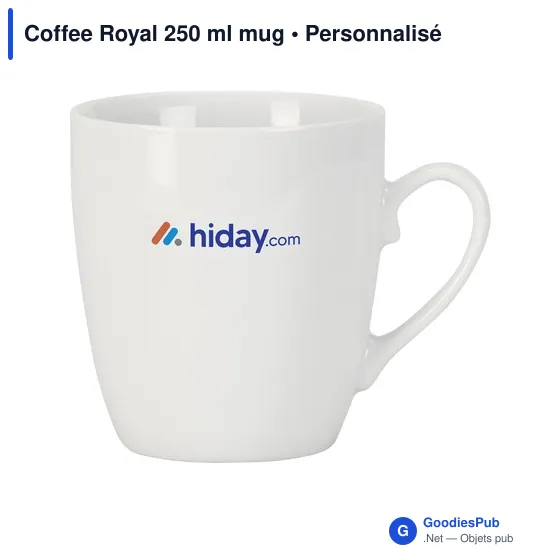 Mug en céramique personnalisable Coffee Royal 250 ml avec logo - Image 1