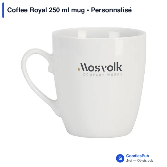 Mug en céramique personnalisable Coffee Royal 250 ml avec logo - Image 2