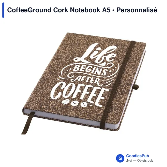 Carnet A5 personnalisable en liège avec logo - CoffeeGround - Image 1