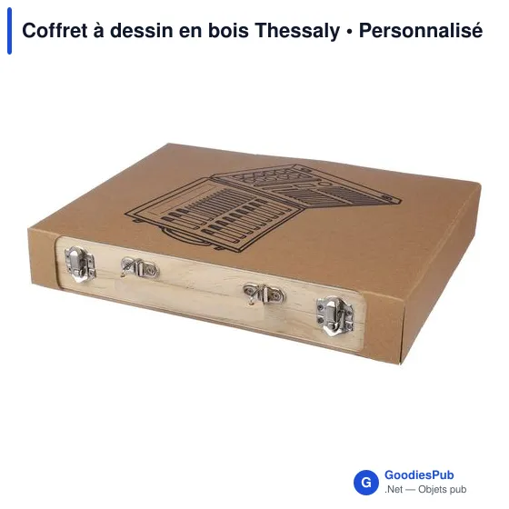 Coffret à dessin en bois personnalisable avec logo - Thessaly - Image 5