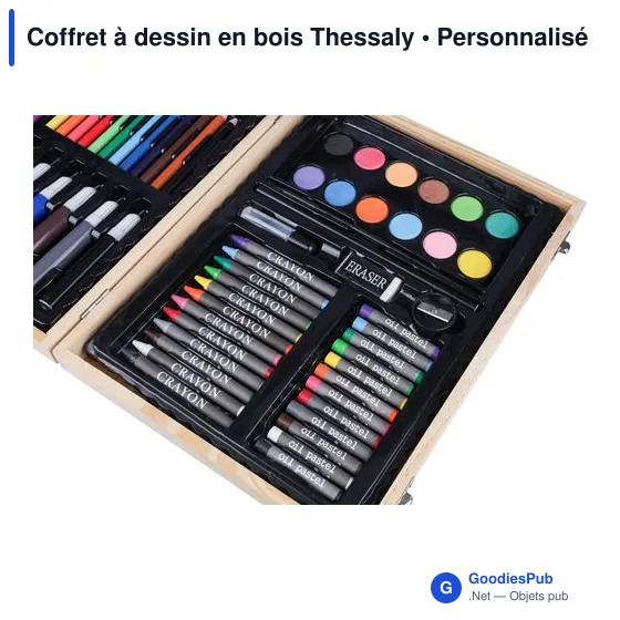 Coffret à dessin en bois personnalisable avec logo - Thessaly - Image 6