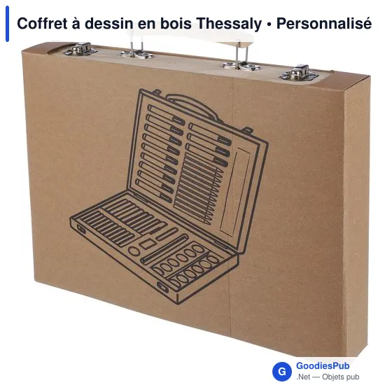 Coffret à dessin en bois personnalisable avec logo - Thessaly - Image 7