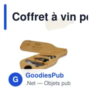 Coffret à vin personnalisable en bambou avec logo - Nature - Miniature 1