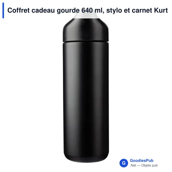 Coffret cadeau gourde 640 ml, stylo et carnet Kurt - Image 3
