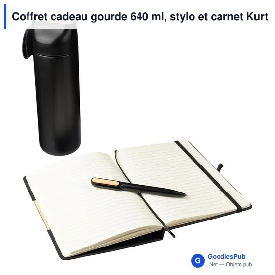 Coffret cadeau gourde 640 ml, stylo et carnet Kurt - Image 7