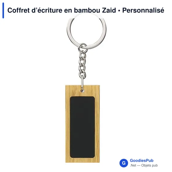 Coffret d'écriture personnalisable en bambou Zaid avec logo - Image 6