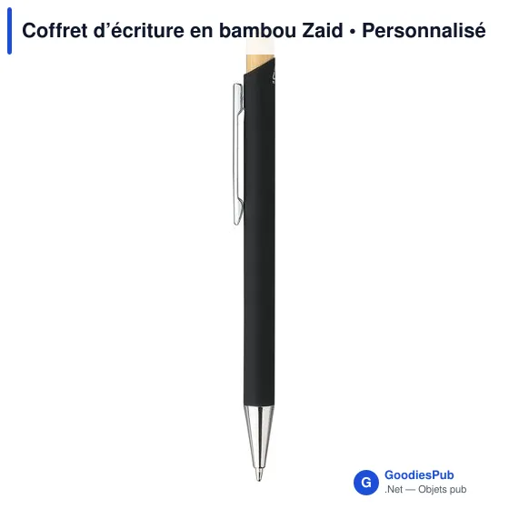 Coffret d'écriture personnalisable en bambou Zaid avec logo - Image 7