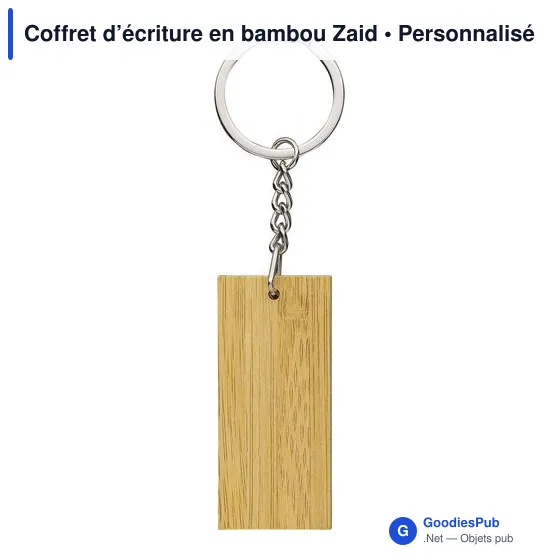 Coffret d'écriture personnalisable en bambou Zaid avec logo - Image 9