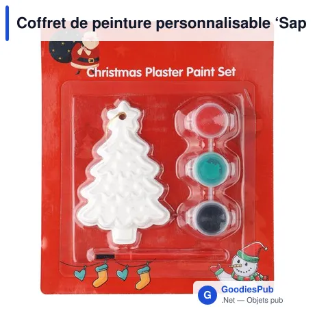 Coffret de peinture personnalisable ‘Sapin de Noël’ avec logo