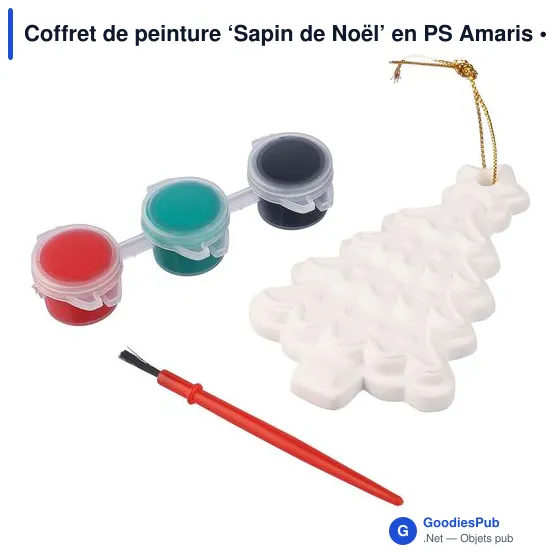 Coffret de peinture personnalisable ‘Sapin de Noël’ avec logo - Image 3