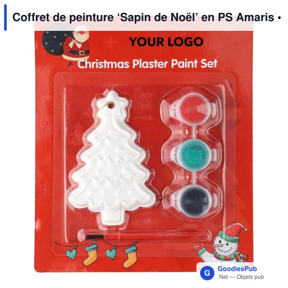 Coffret de peinture personnalisable ‘Sapin de Noël’ avec logo - Image 4