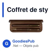 Coffret de stylos en bois de noyer Adelina - Miniature 1