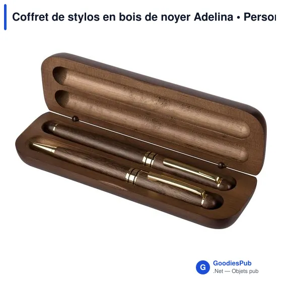 Coffret de stylos en bois de noyer Adelina - Image 2