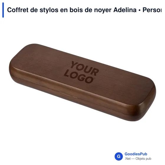 Coffret de stylos en bois de noyer Adelina - Image 3