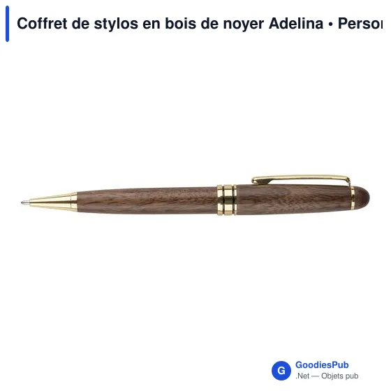 Coffret de stylos en bois de noyer Adelina - Image 4