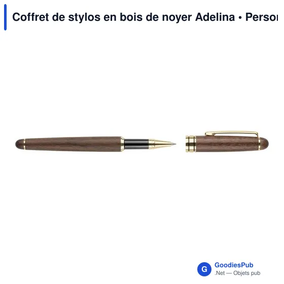 Coffret de stylos en bois de noyer Adelina - Image 5