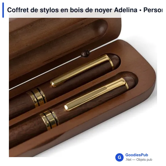 Coffret de stylos en bois de noyer Adelina - Image 6
