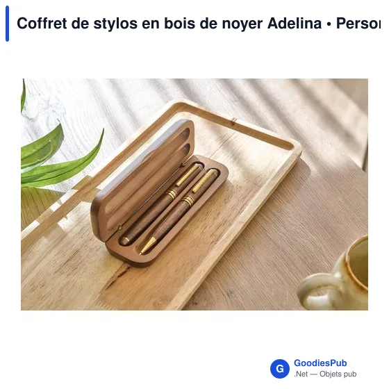 Coffret de stylos en bois de noyer Adelina - Image 7