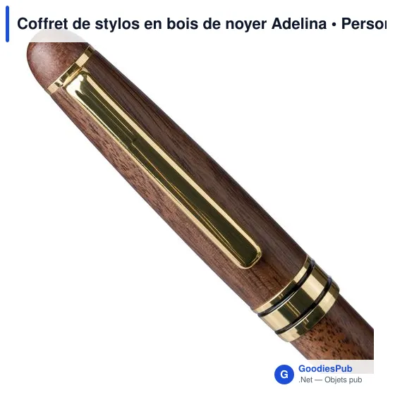 Coffret de stylos en bois de noyer Adelina - Image 8