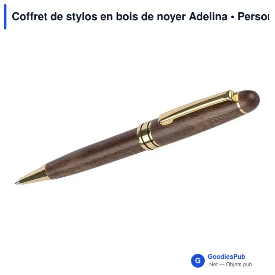Coffret de stylos en bois de noyer Adelina - Image 10