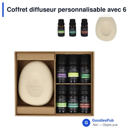 Coffret diffuseur personnalisable avec 6 huiles essentielles - InSideOut Aroma Pebble