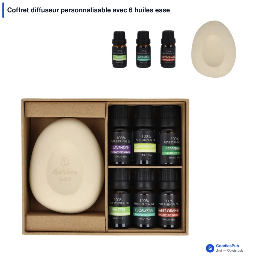 Coffret diffuseur personnalisable avec 6 huiles essentielles - InSideOut Aroma Pebble - Image 1