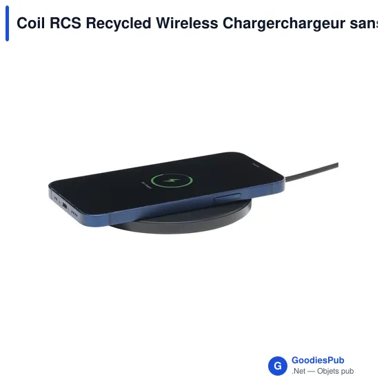 Chargeur sans fil personnalisable pour logo - Coil RCS Recycled - Image 1