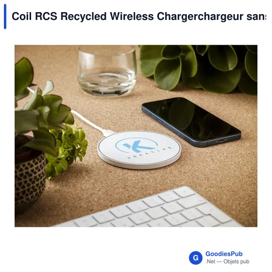 Chargeur sans fil personnalisable pour logo - Coil RCS Recycled - Image 11