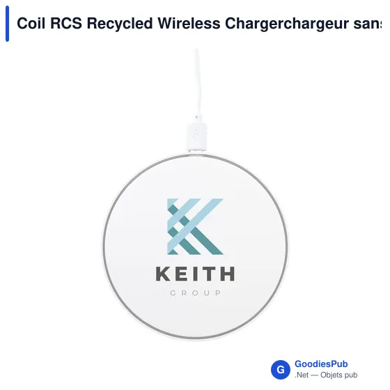 Chargeur sans fil personnalisable pour logo - Coil RCS Recycled - Image 12