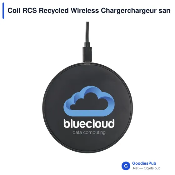 Chargeur sans fil personnalisable pour logo - Coil RCS Recycled - Image 6