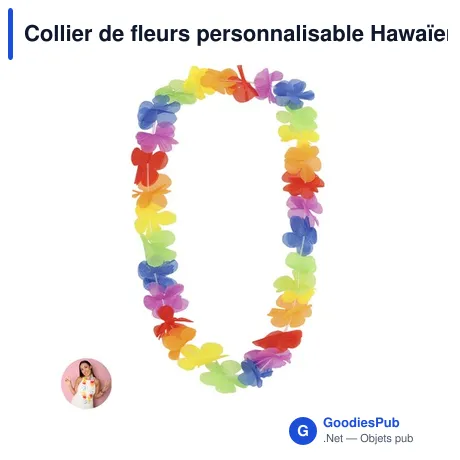 Collier de fleurs personnalisable Hawaïen Punder avec logo
