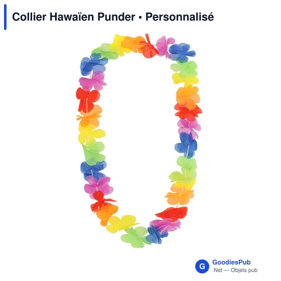 Collier de fleurs personnalisable Hawaïen Punder avec logo - Image 2