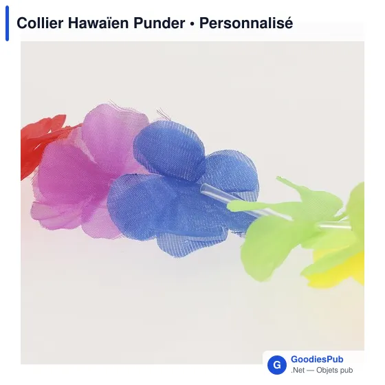 Collier de fleurs personnalisable Hawaïen Punder avec logo - Image 3