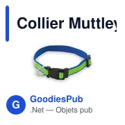 Collier réfléchissant Muttley personnalisable avec logo - Miniature 1
