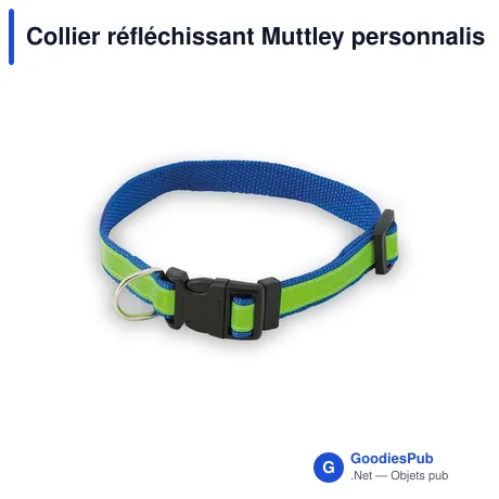 Collier réfléchissant Muttley personnalisable avec logo