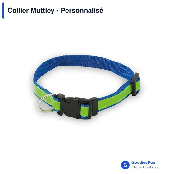 Collier réfléchissant Muttley personnalisable avec logo - Image 1
