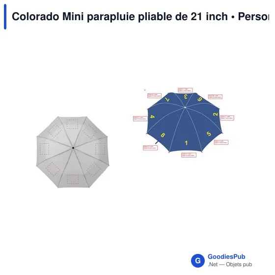 Parapluie pliable personnalisable Colorado Mini avec logo - Image 4
