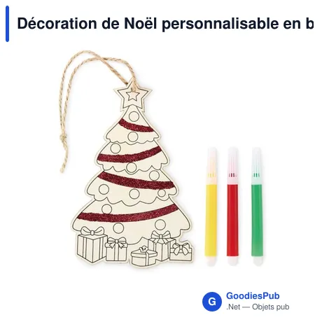 Décoration de Noël personnalisable en bois avec logo - COLORTREE