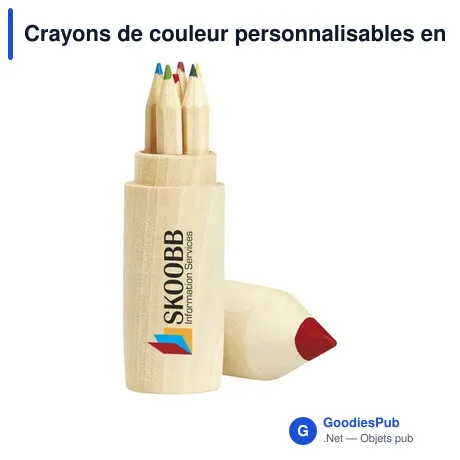 Crayons de couleur personnalisables en bois avec logo - ColorWoody