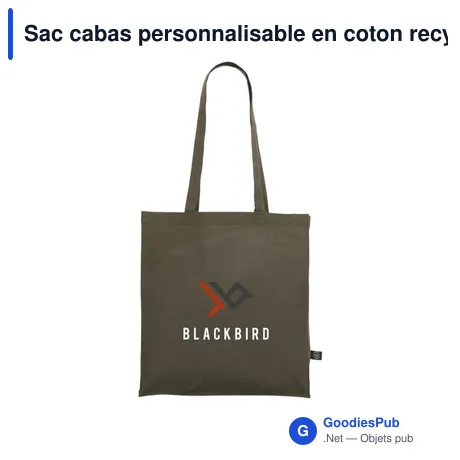 Sac cabas personnalisable en coton recyclé avec logo - Colour Square Bag GRS