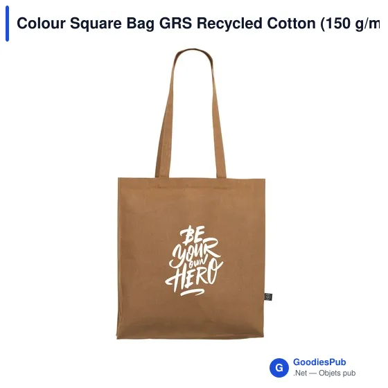 Sac cabas personnalisable en coton recyclé avec logo - Colour Square Bag GRS - Image 11