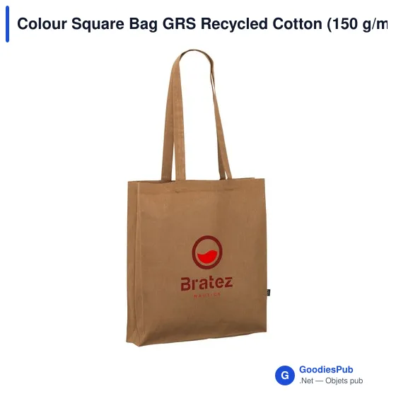 Sac cabas personnalisable en coton recyclé avec logo - Colour Square Bag GRS - Image 12