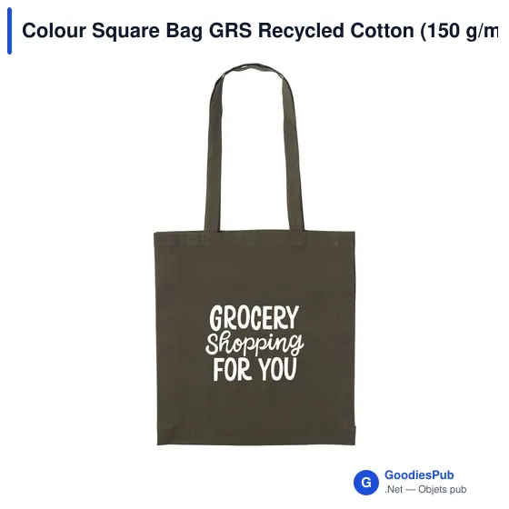 Sac cabas personnalisable en coton recyclé avec logo - Colour Square Bag GRS - Image 3