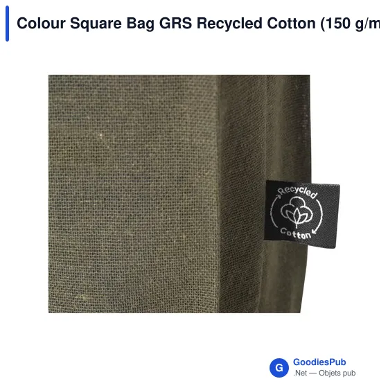 Sac cabas personnalisable en coton recyclé avec logo - Colour Square Bag GRS - Image 4